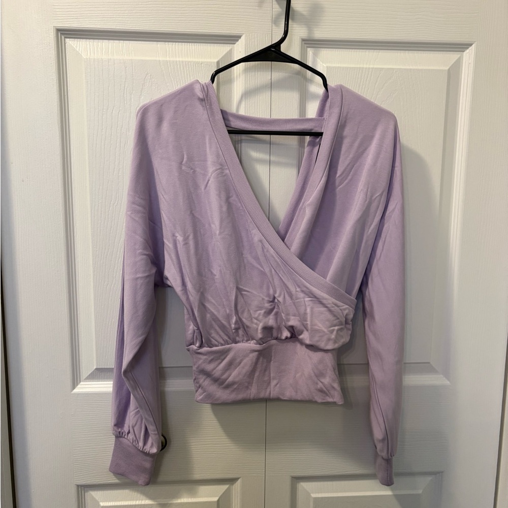 Express Lavender Wrap Crop Top